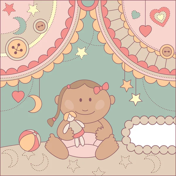 Vector cute baby card — Stock Vector
