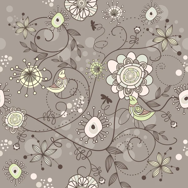 Безшовний векторний квітковий фон Стокова Ілюстрація