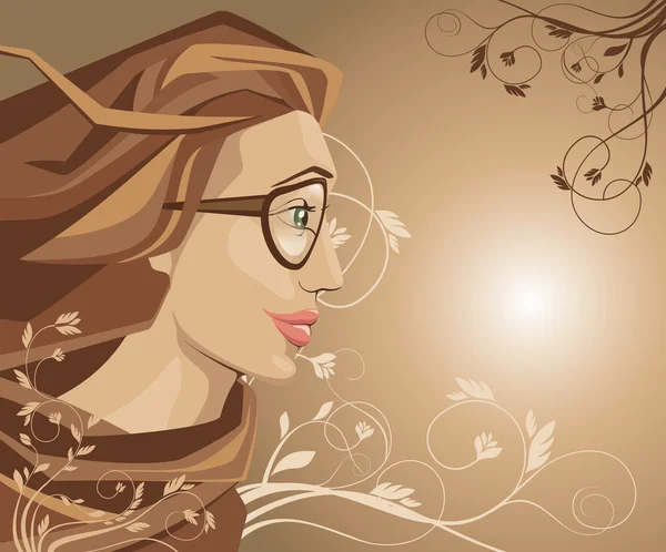 Красивая векторная девушка в солнечных очках — стоковый вектор