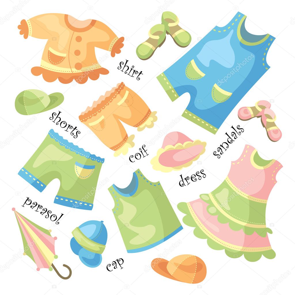 Set of baby clothing — Stock Vector © SelenaMay #3646821