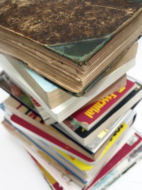A stack of old vintage and modern books clipart