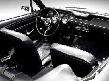 Interior of the classic sports car clipart