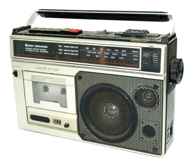 Dirty old 1980s style cassette player ra clipart