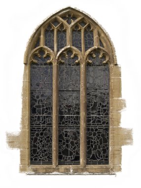 Old rough church stain glass window agai clipart