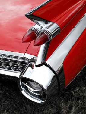 Classic car tail fin and light detail clipart