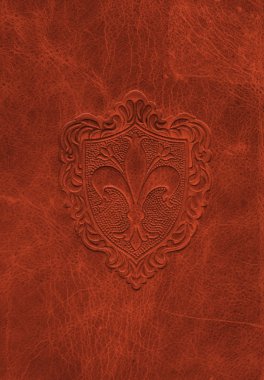 Vintage leather texture fleur-de-lis clipart