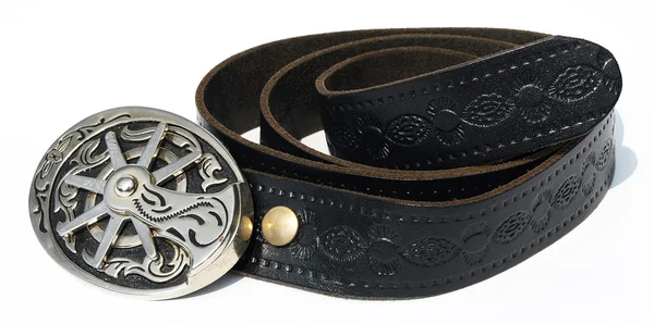 Vintage style cowboy belt with metal spu — Stock Photo, Image