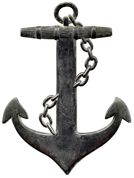 Metal anchor isolated against a white ba — Stock Photo, Image