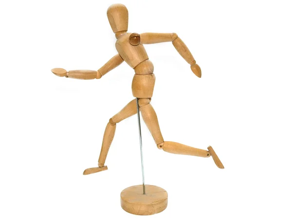 Wooden Artist dummy model against a whit — Stock Photo, Image