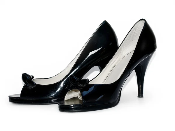 Dámské sexy černý vysoký podpatek boty — Stock fotografie