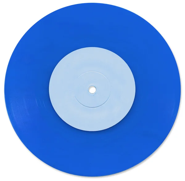 Kék 7-os bakelit kislemez — Stock Fotó
