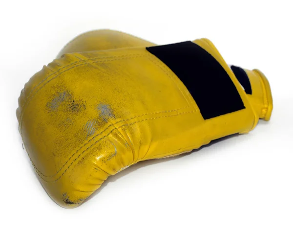 Een paar gele opleiding bokshandschoenen — Stockfoto