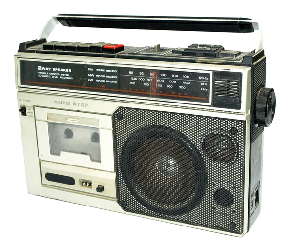 Dirty old 1980s style cassette player ra — Stock Photo, Image