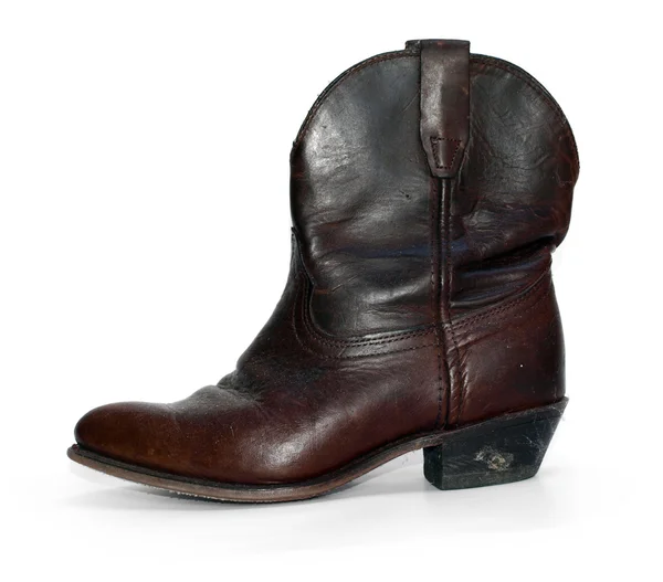 Rustikální staré kožené kovbojské boty — Stock fotografie