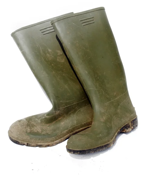 Eski kirli wellington çizmeleri — Stok fotoğraf