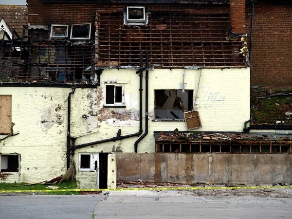 Crime Scene Fire Damaged House — Stock Photo, Image