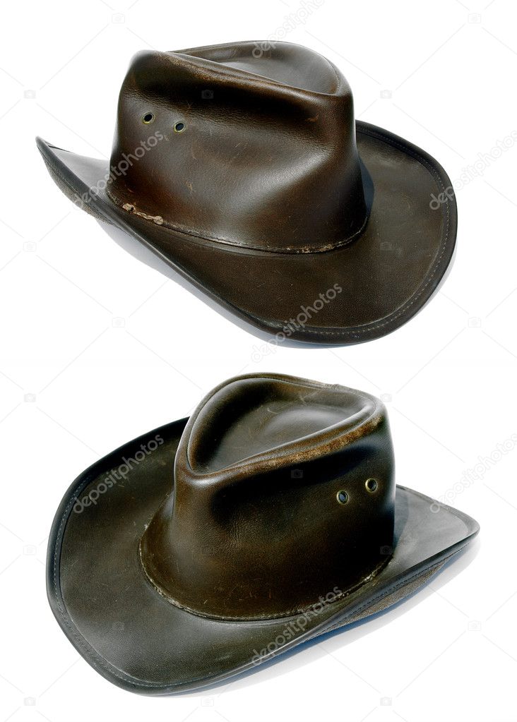 Adventurers rough old leather cowboy hat