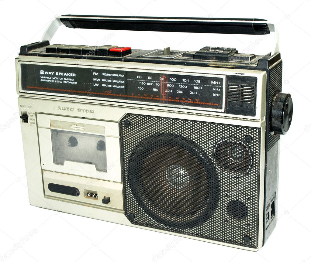 Dirty old 1980s style cassette player ra