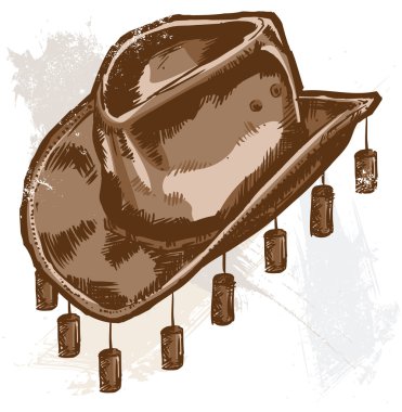 Vector illustration of a cowboy or Austr clipart