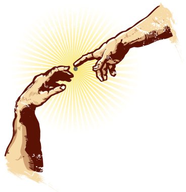 The Hands of Creation Religion Vector Il clipart