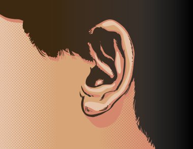 Ear Close Up Vector Illustration clipart