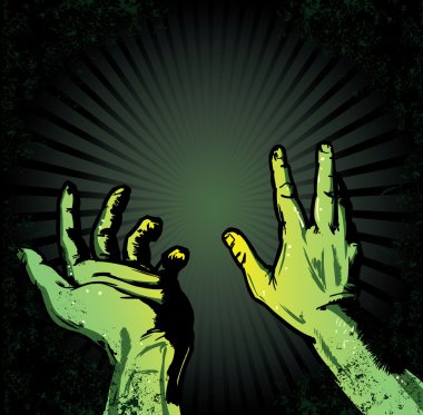 Hands in fear of the light Halloween sty clipart