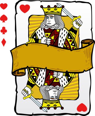 Playing card style king illustration clipart