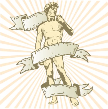 Statue of David vector illustration with clipart