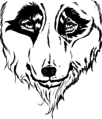 Wolf head portrait illustration clipart