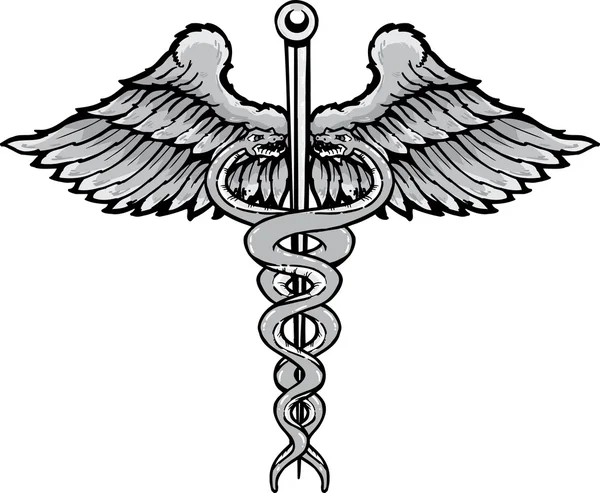 Κηρύκειο, το σύμβολο της θεραπείας τατουάζ st — Διανυσματικό Αρχείο