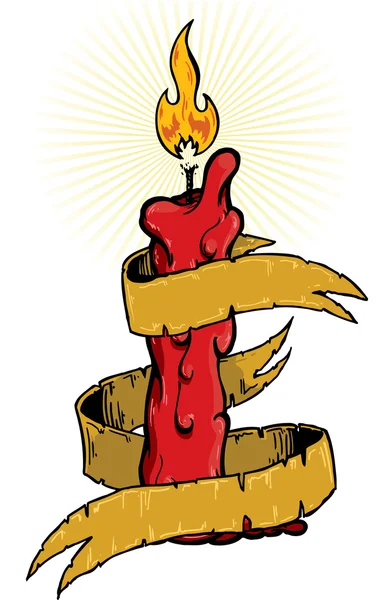 Καίγοντας κερί με στυλ τατουάζ banner — Διανυσματικό Αρχείο