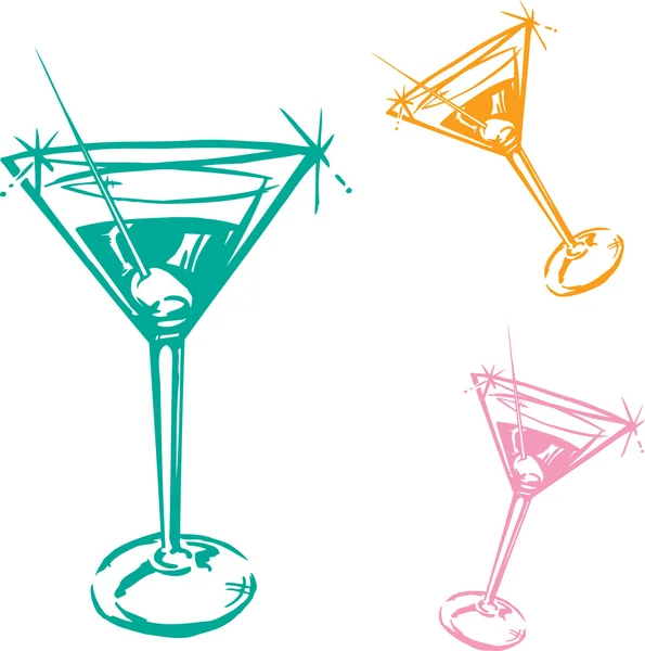 Cocktailglas illustratie — Stockvector