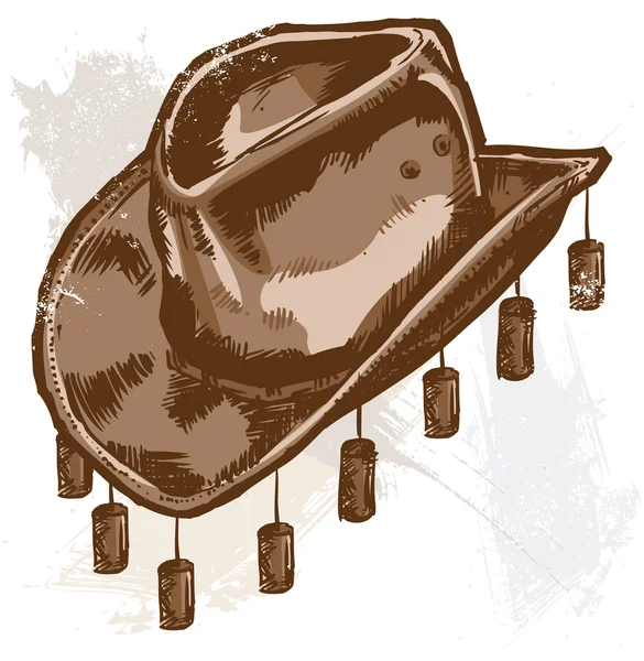 Vector illustration of a cowboy or Austr — Stock Vector