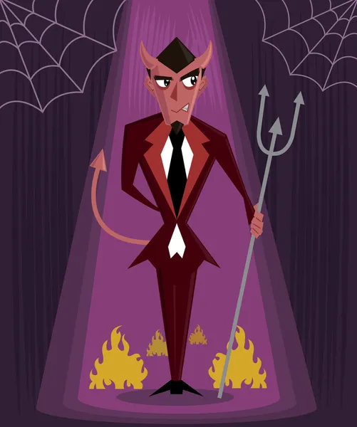 Şeytan adam halloween karakter vektör hasta — Stok Vektör