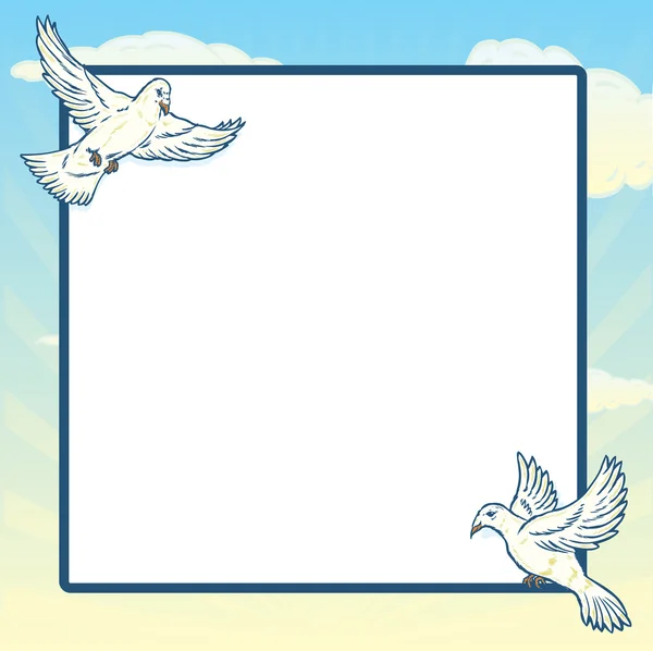 Dove in flight frame design — Stock Vector