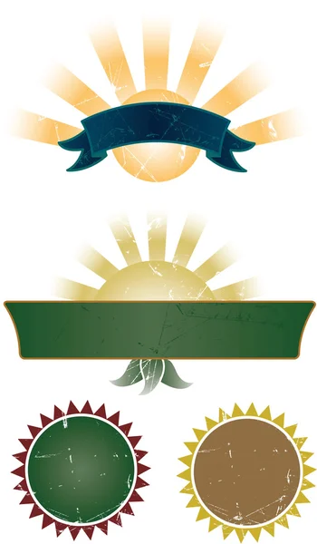 Banner de estilo ornamentado e selos collectio —  Vetores de Stock