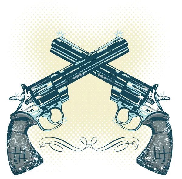 Pistolas de mano vector ilustración — Archivo Imágenes Vectoriales