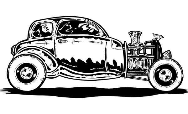 Vintage stijl hotrod auto illustratie — Stockvector