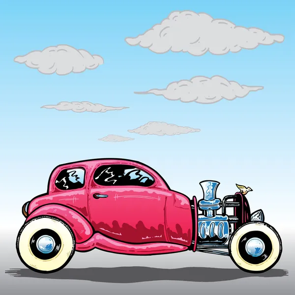 Retro stijl hotrod auto illustratie — Stockvector