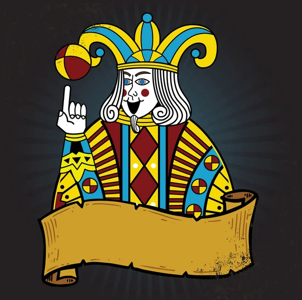 Joker-Illustration im Stil einer Spielkarte — Stockvektor