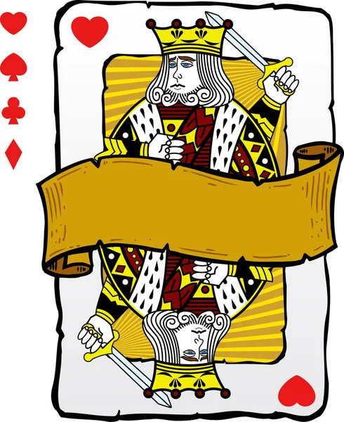 Oyun kağıdı tarzı Kral illüstrasyon — Stok Vektör
