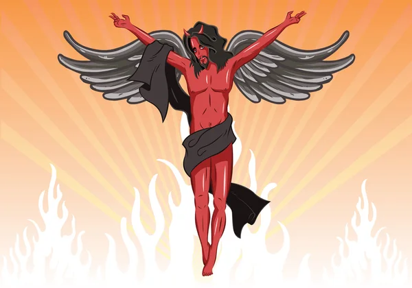 Hombre diablo vector ilustración — Archivo Imágenes Vectoriales