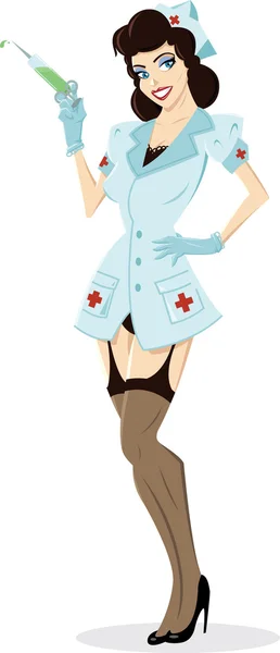 Illustration de l'infirmière Pin-up — Image vectorielle