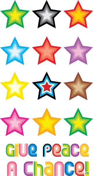 Σύμβολο ειρήνης αστέρια - ειρήνη δώστε μια ευκαιρία — Διανυσματικό Αρχείο