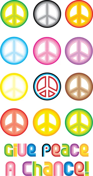 Vrede symbool - Geef vrede een kans — Stockvector