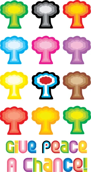 Árvore da Paz ou Símbolo de Nuvem de Cogumelo - Gi —  Vetores de Stock