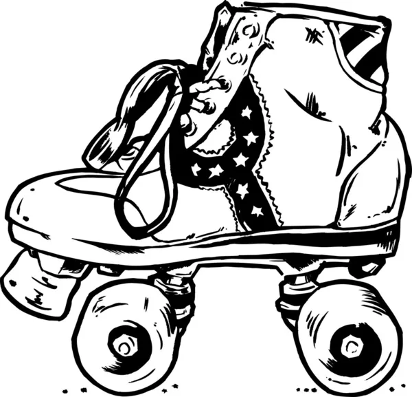 Botas de rodillo retro Ilustración — Vector de stock