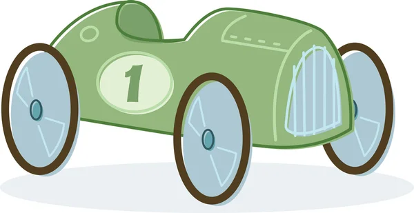 Ve stylu retro hračka závodní auto ilustrace — Stockový vektor