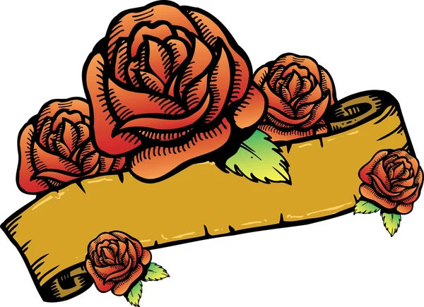 Rosas banner vector ilustración . — Vector de stock