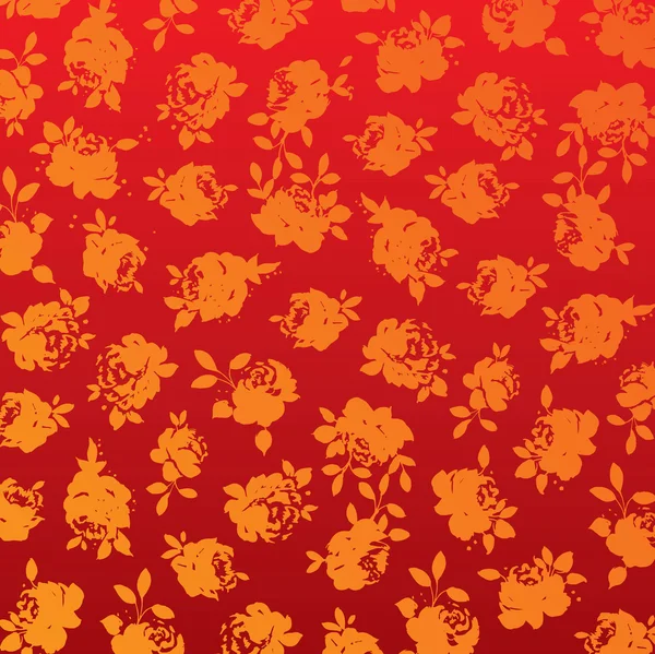 赤とゴールドのバラの背景パターン ve — ストックベクタ